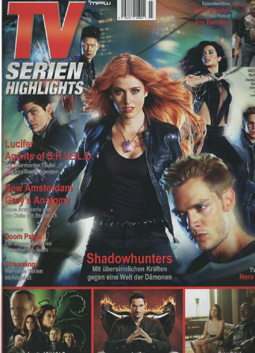 TV Serien Highlights Rivista Germania 2019-03 Katherine McNamara Jon Bernthal Edizione originale