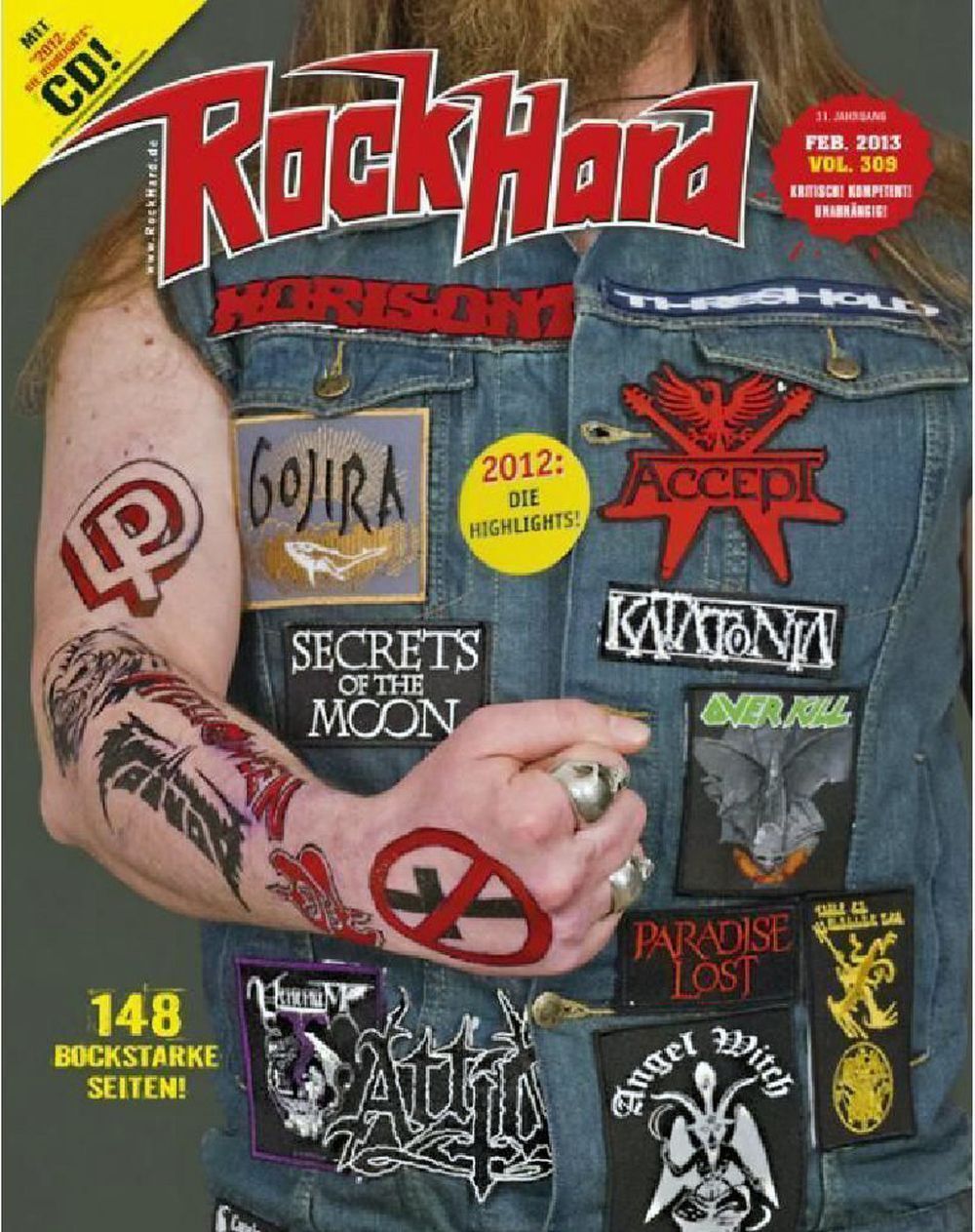 Rock Hard Magazin Deutschland 2013-02 Accept Attic Overkill Paradise Lost #309