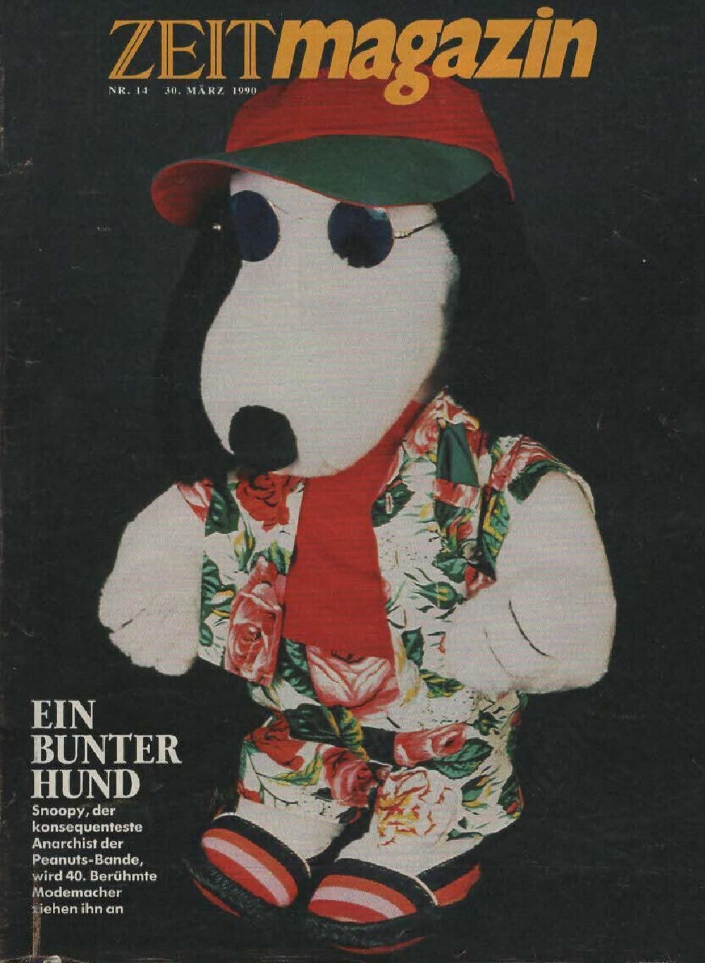 Zeit Magazine Germany 1990-14 Snoopy Peanuts Original Print Issue