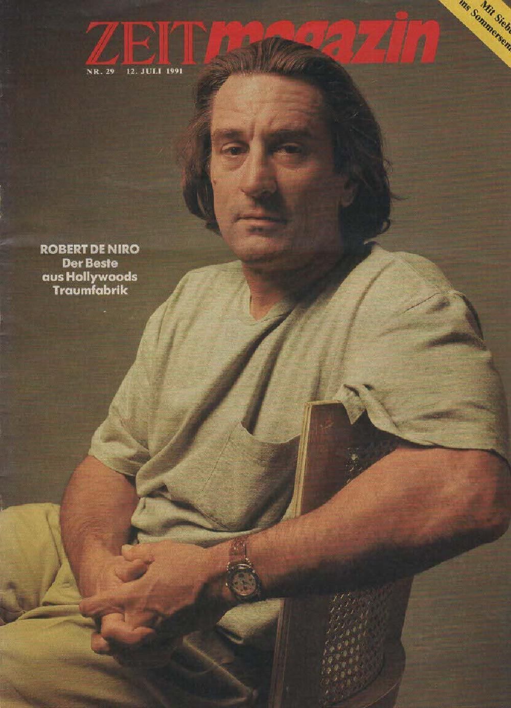 Zeit Magazine Allemagne 1991-29 Robert De Niro Édition originale