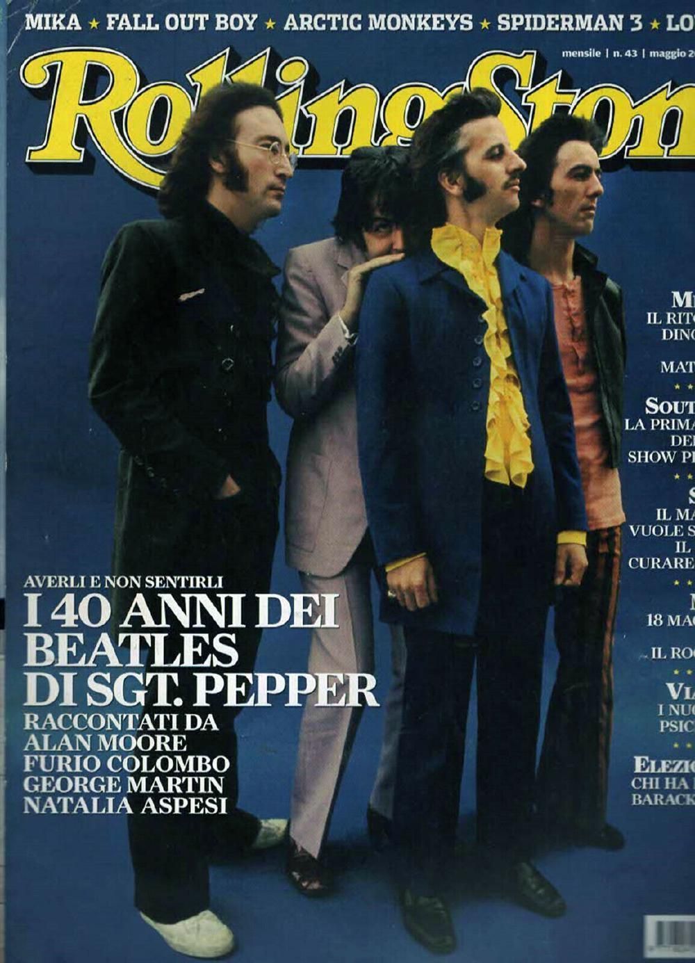 Rolling Stone Magazin Italien 2007 #43 The Beatles Mika Fall Out Boy Lou Reed