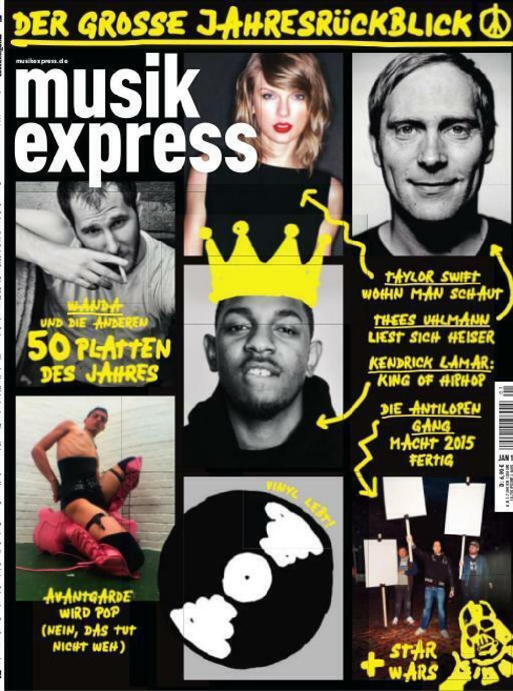 Musikexpress Tijdschrift Duitsland 2016-01 Kendrick Lamar Taylor Swift Originele uitgave