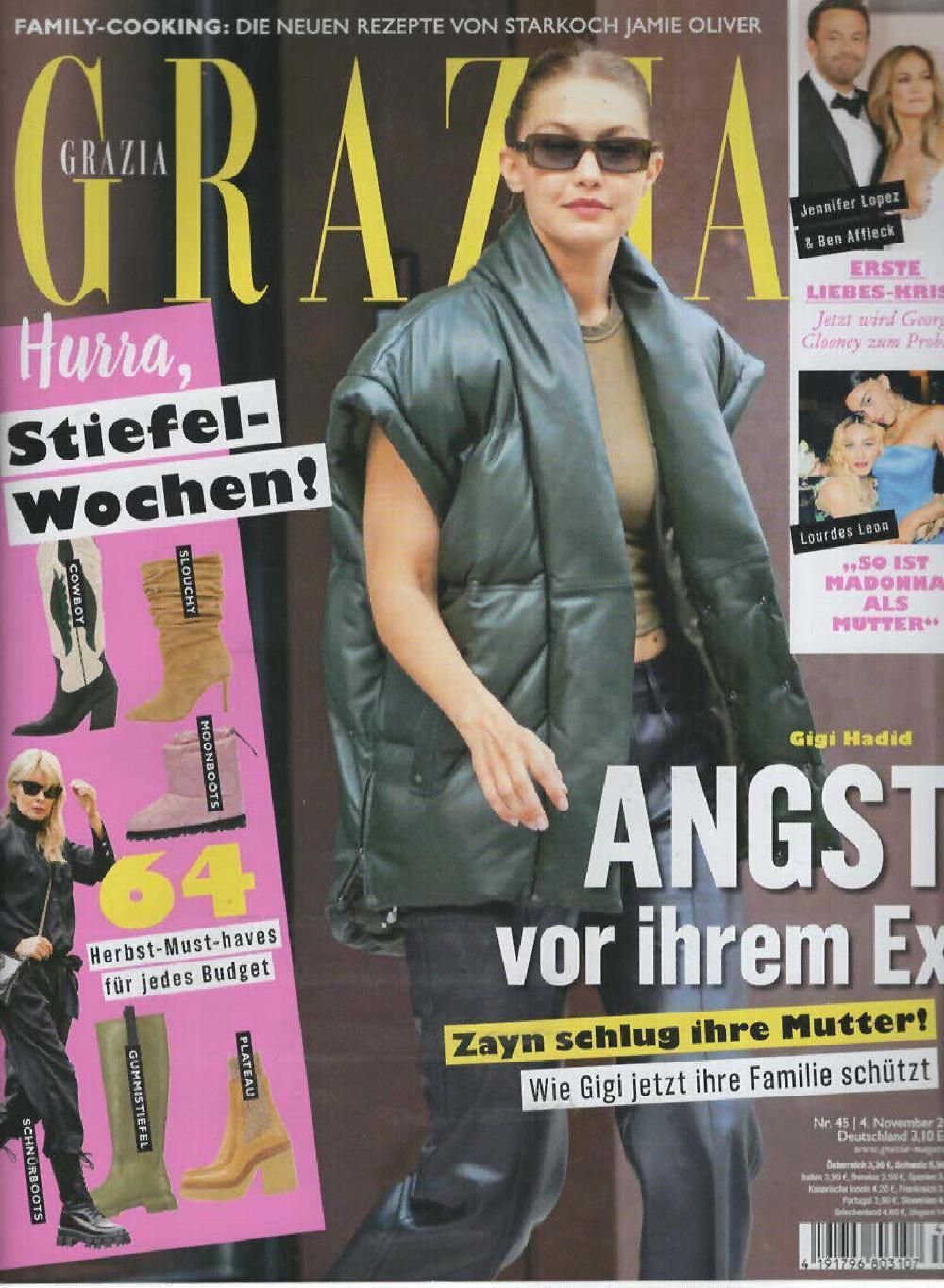 Grazia Magazin Deutschland 2021-45 Gigi Hadid Madonna Affleck Lopez