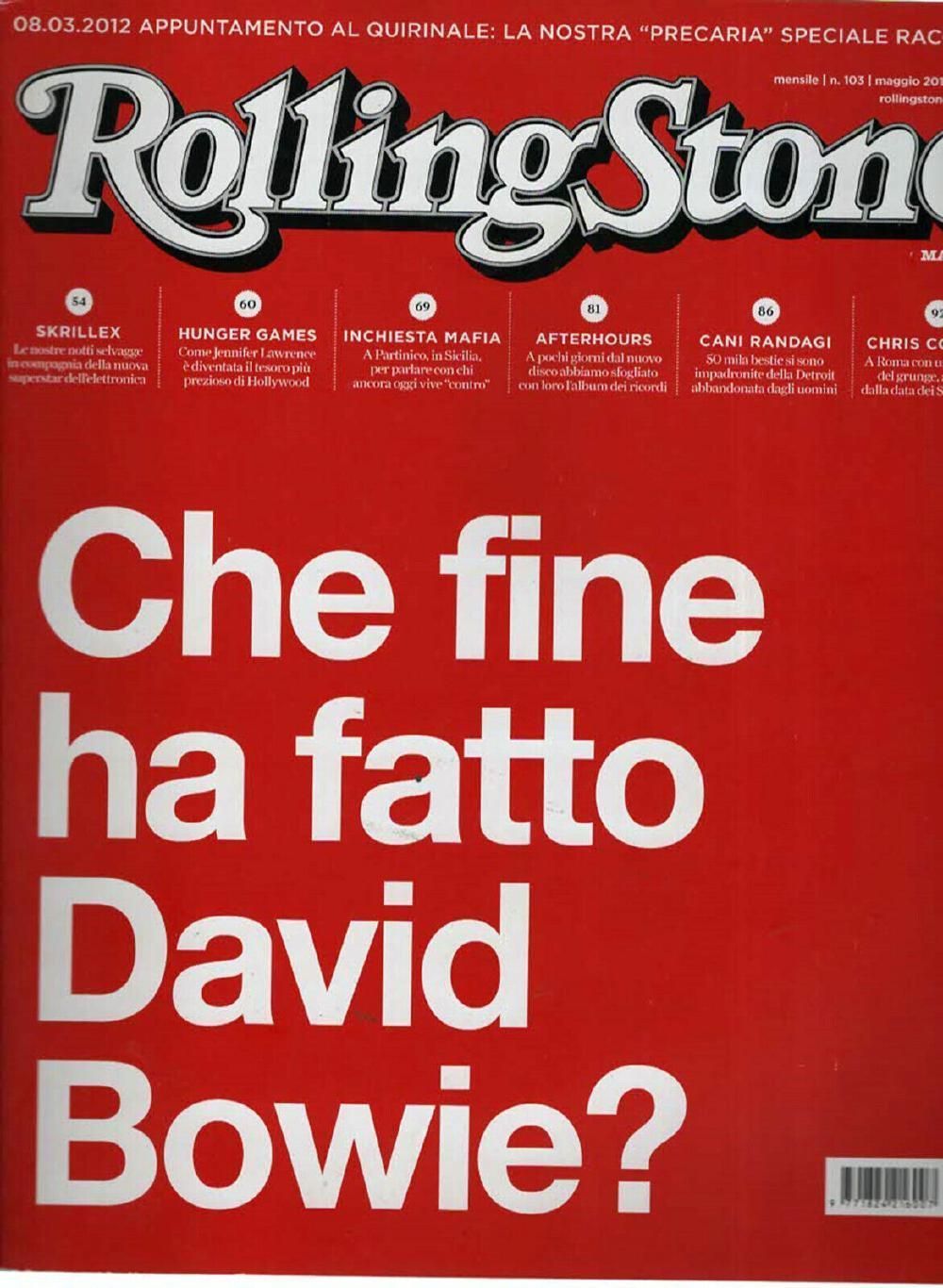 Rolling Stone Magazin Italien 2012 #103 David Bowie Chris Cornell Skrillex