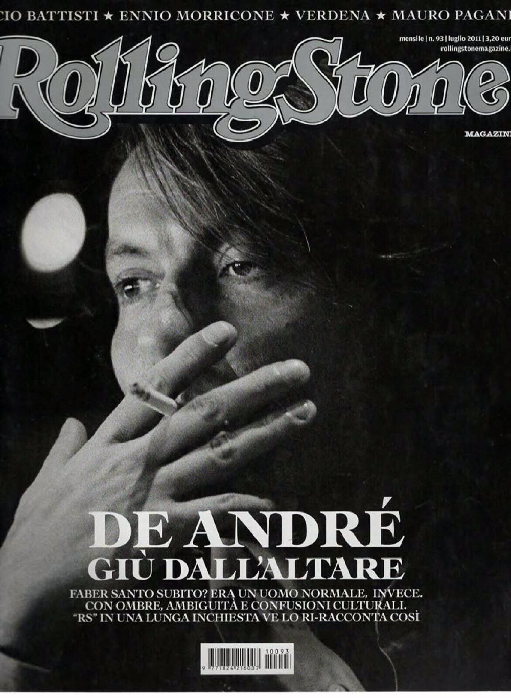 Rolling Stone Magazine Italy 2011 #93 Fabrizio De Andre Original Print Issue