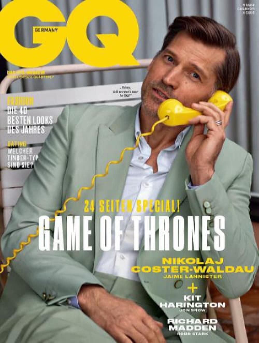 GQ Tijdschrift Duitsland 2019-03 Kit Harington Richard Madden Nikolaj Coster-Waldau Originele uitgave