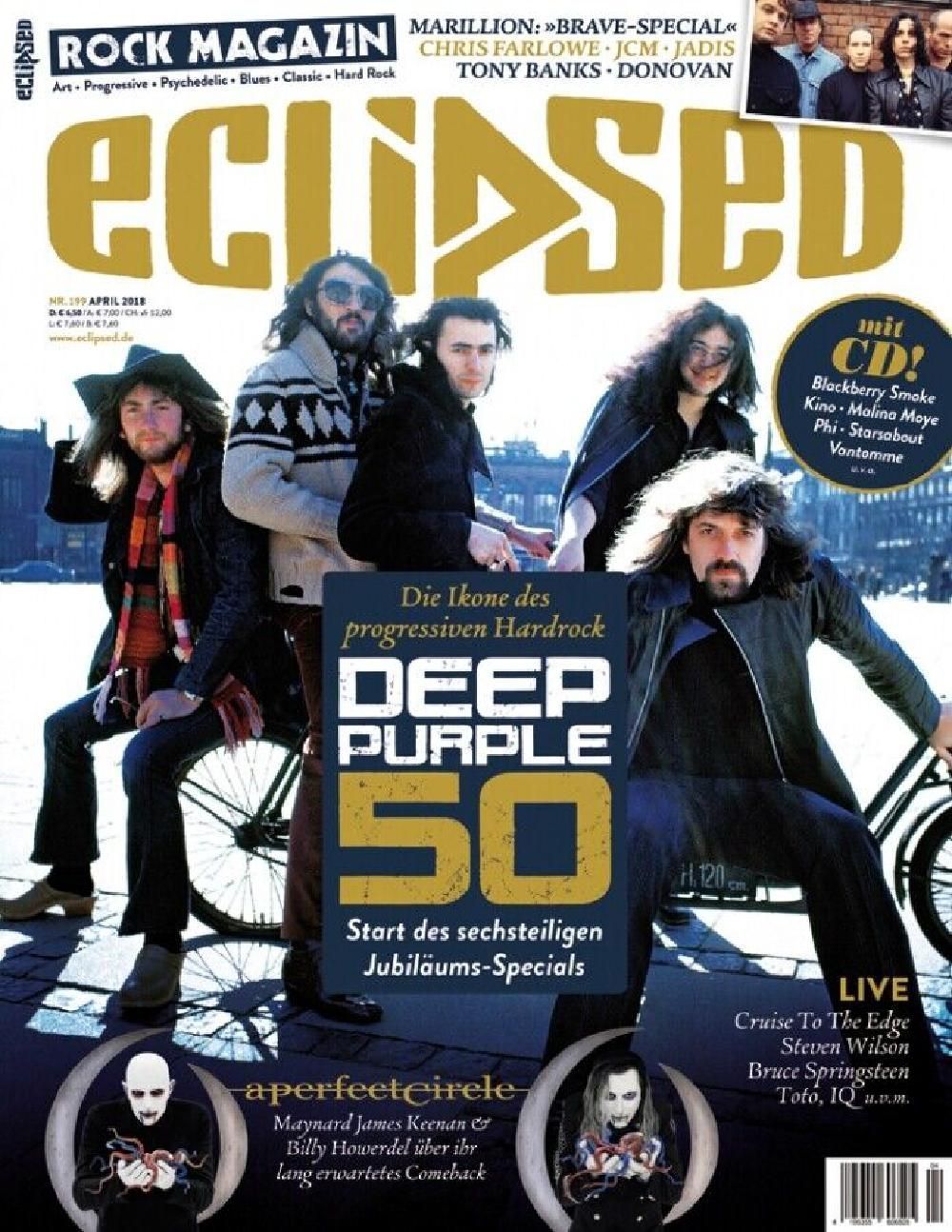 Eclipsed Rivista Germania 2018 #199 Deep Purple A Perfect Circle Chris Farlowe