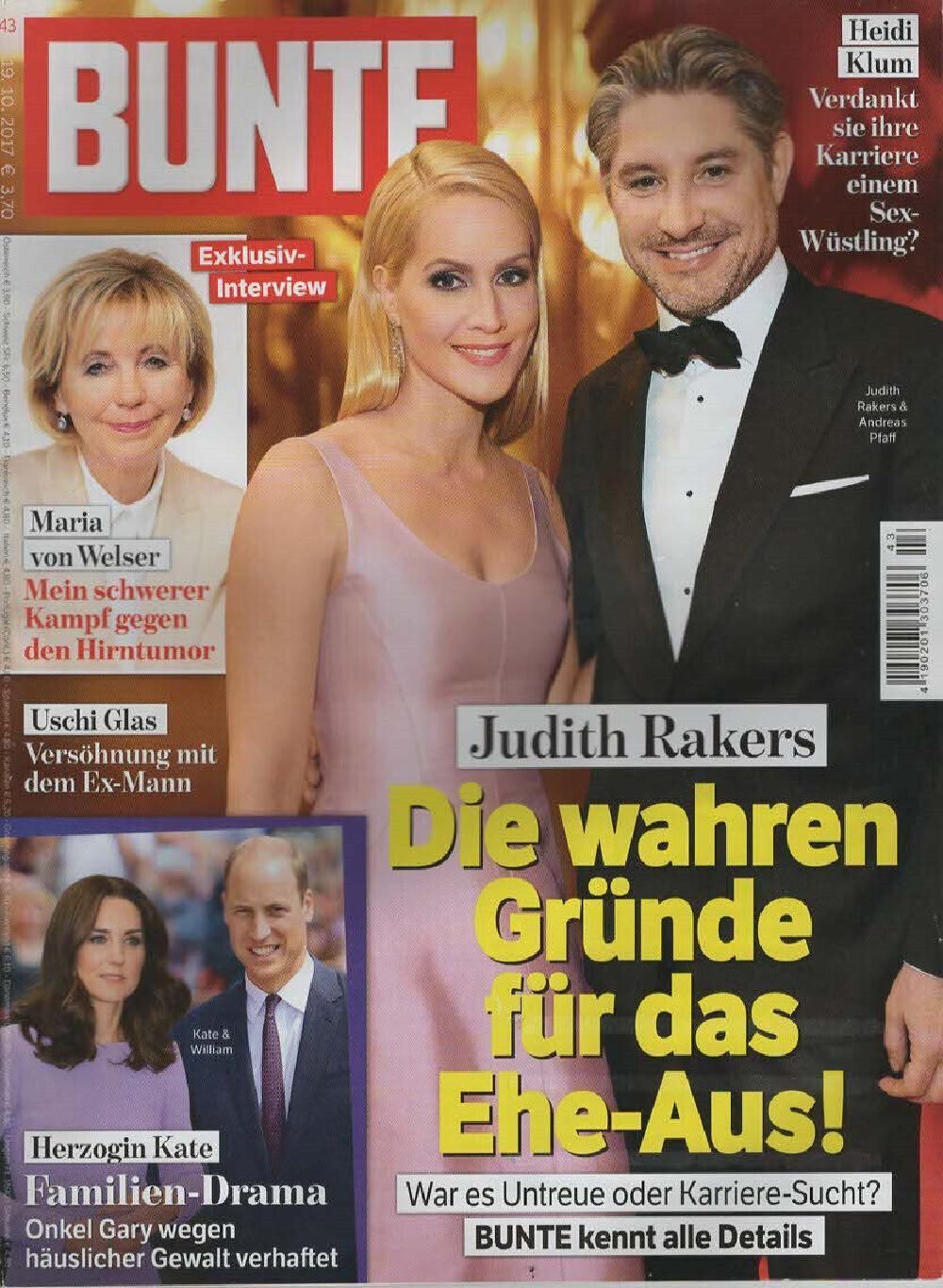 Bunte Magazin Deutschland 2017-43 Judith Rackers Kate William