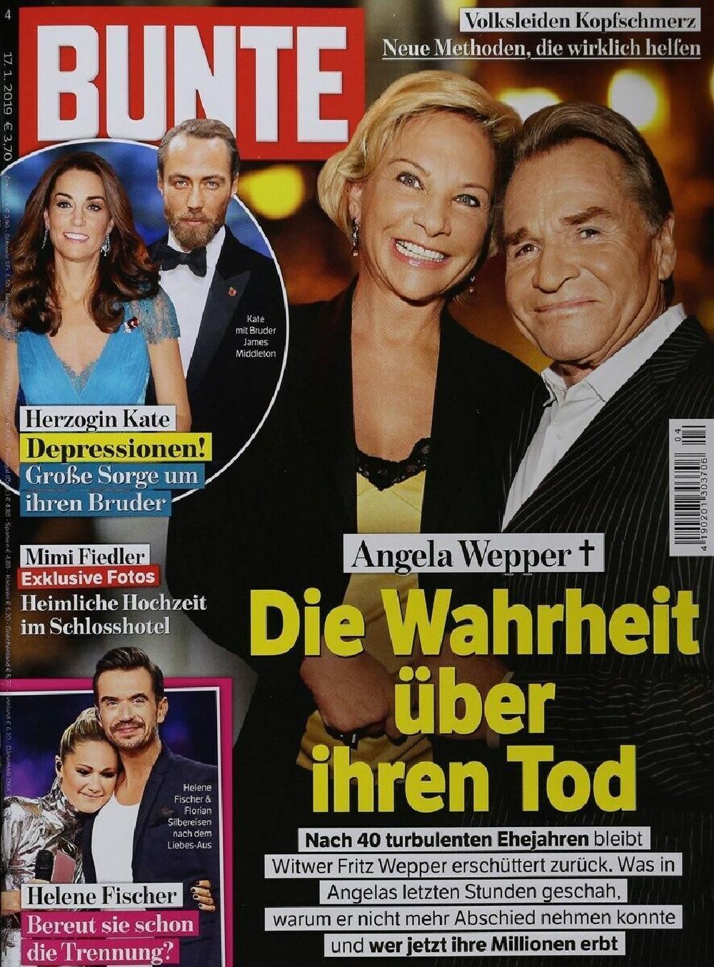 Bunte Magazin Deutschland 2019-04 Kate Middleton Angela Wepper Helene Fischer