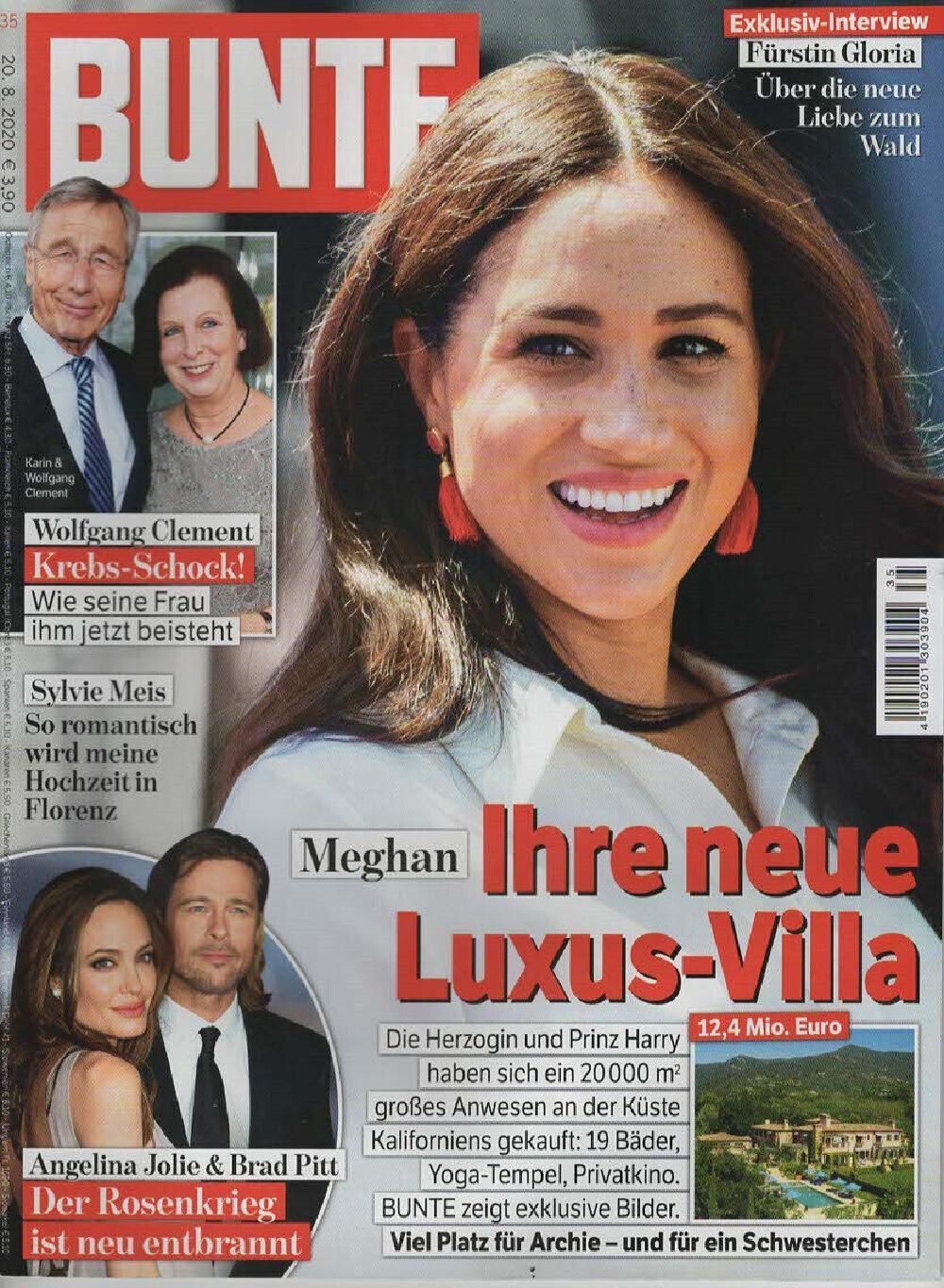 Bunte Magazin Deutschland 2020-35 Meghan Markle Angelina Jolie Brad Pitt