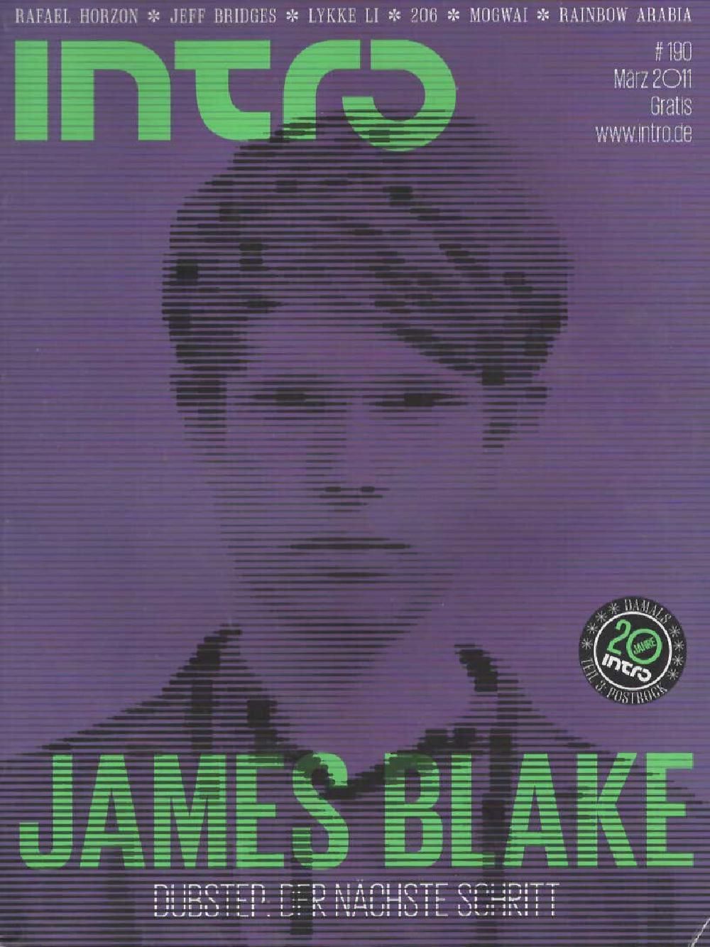 Intro Magazin Deutschland 2011 #190 James Blake The Clash Mogway Mogwai