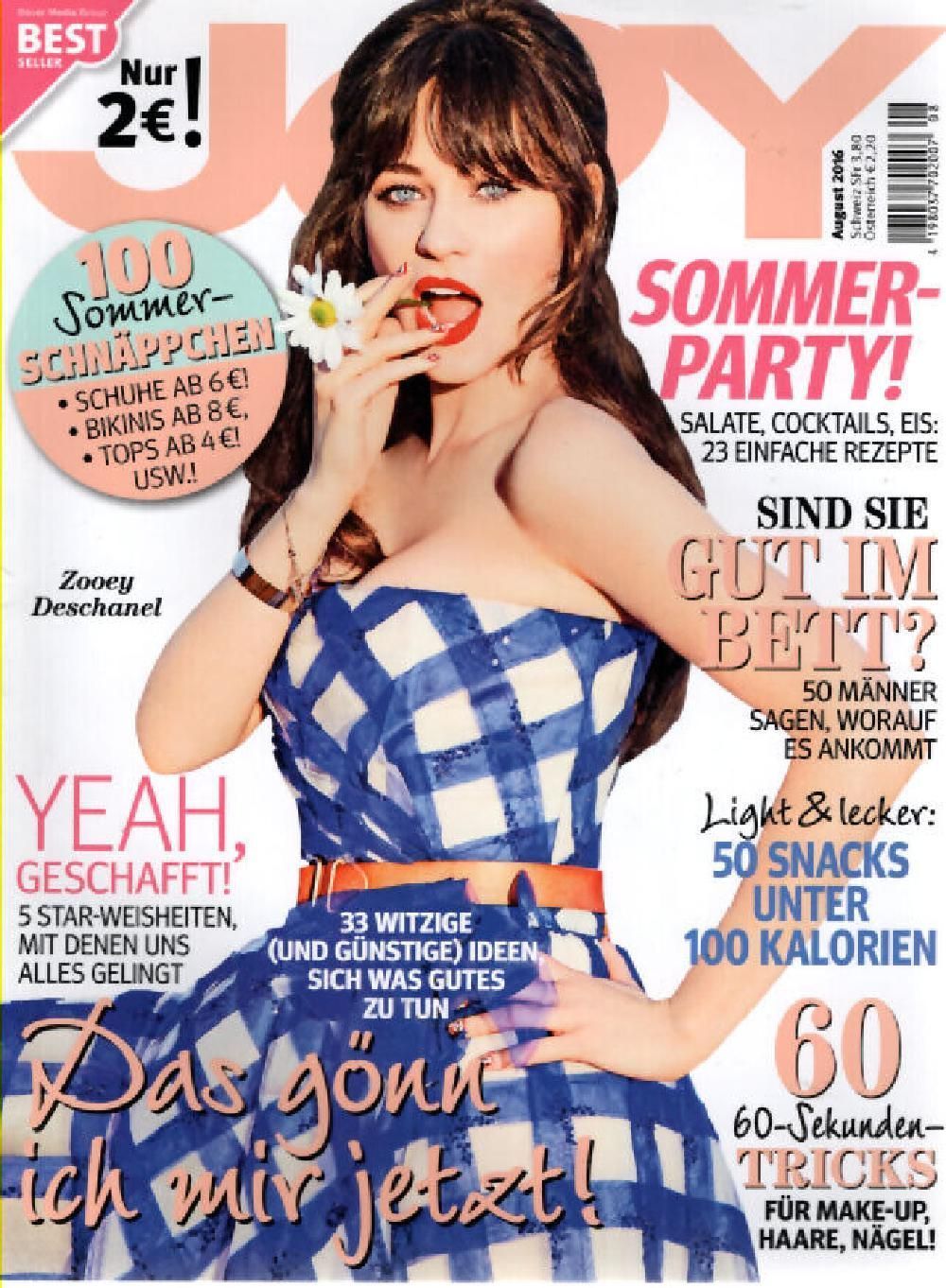 Joy Magasin Tyskland 2016-08 Zooey Deschanel Originaludgave