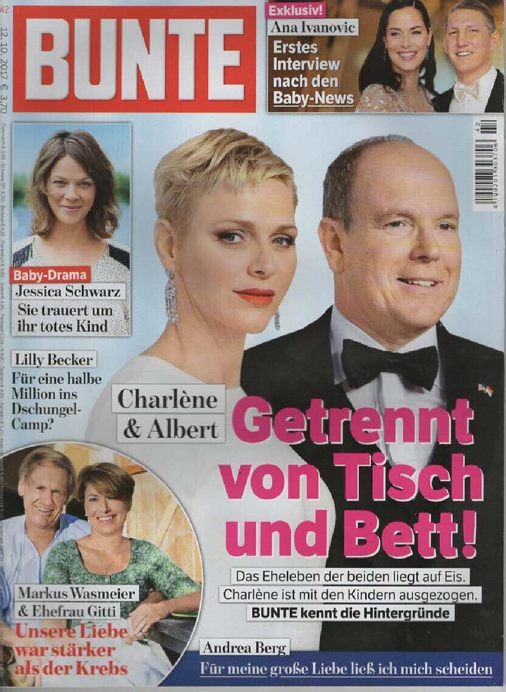 Bunte Magazin Deutschland 2017-42 Charlene Albert Monaco