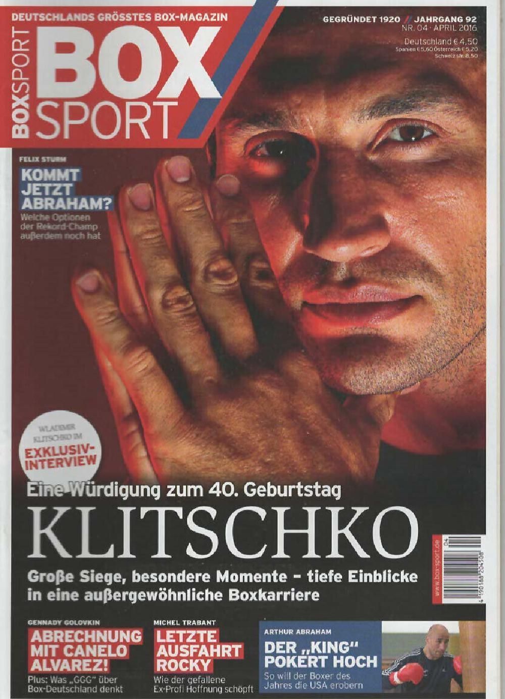 Boxsport Magazin Deutschland 2016-04 Gilberto Ramirez Wladimir Klitschko