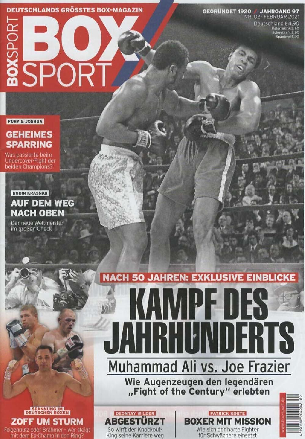Boxsport Revista Alemanha 2021-02 Muhammad Ali Edição original