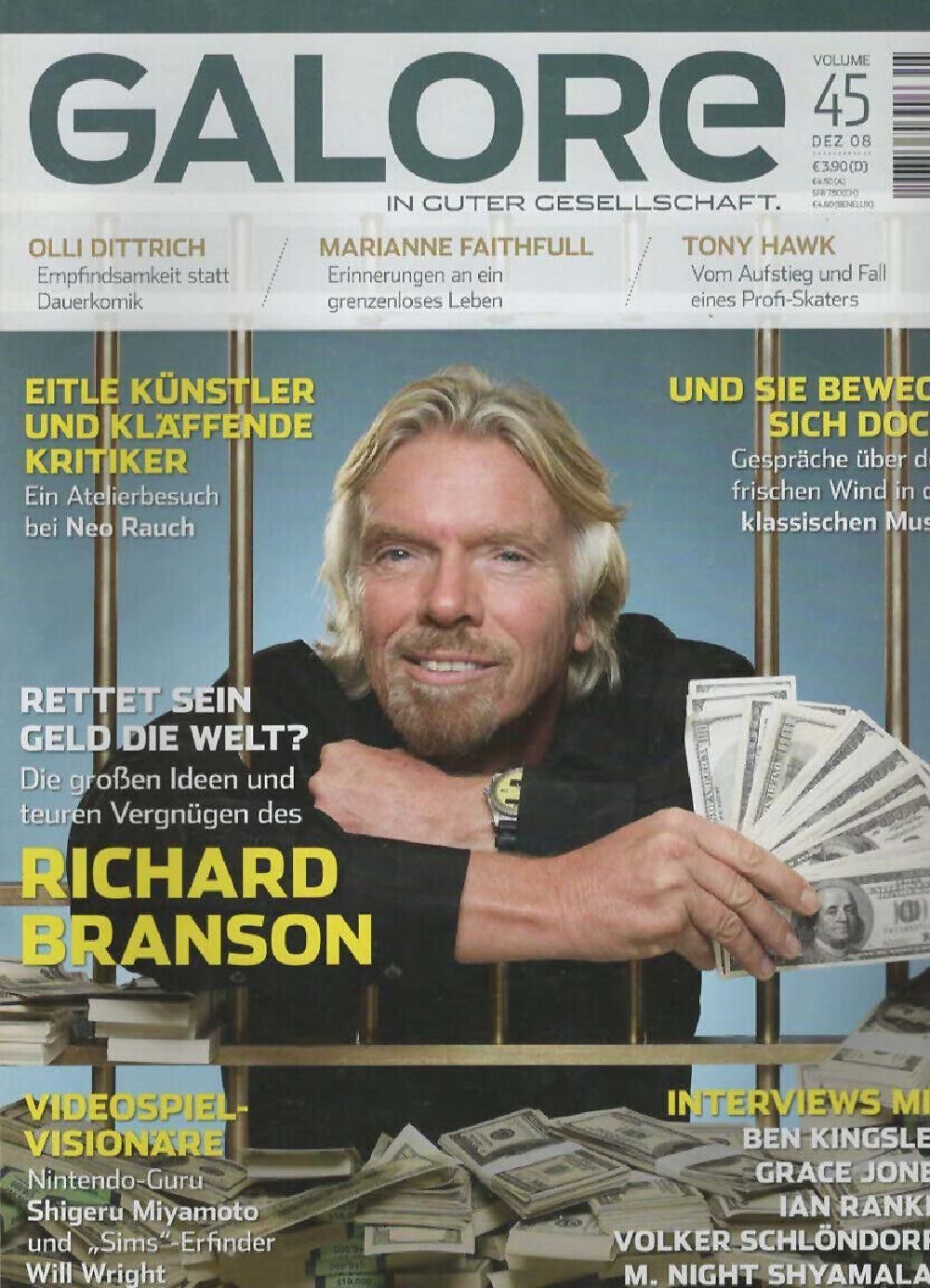 Galore Magazin Deutschland 2008 #45 Richard Branson