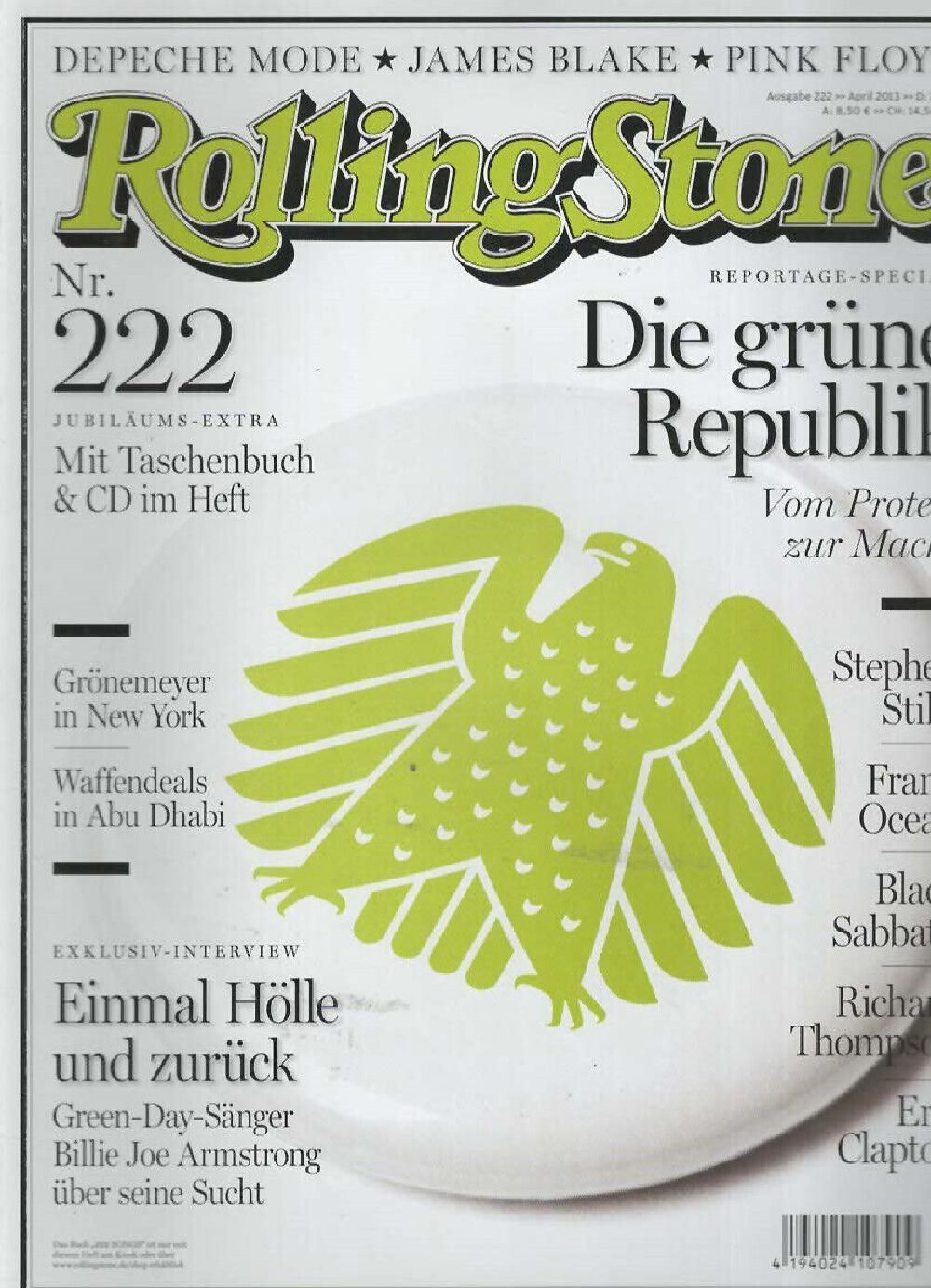 Rolling Stone Magazin Deutschland 2013-04 Billie Joe Armstrong Richard Thompson Pink Floyd James Blake #222
