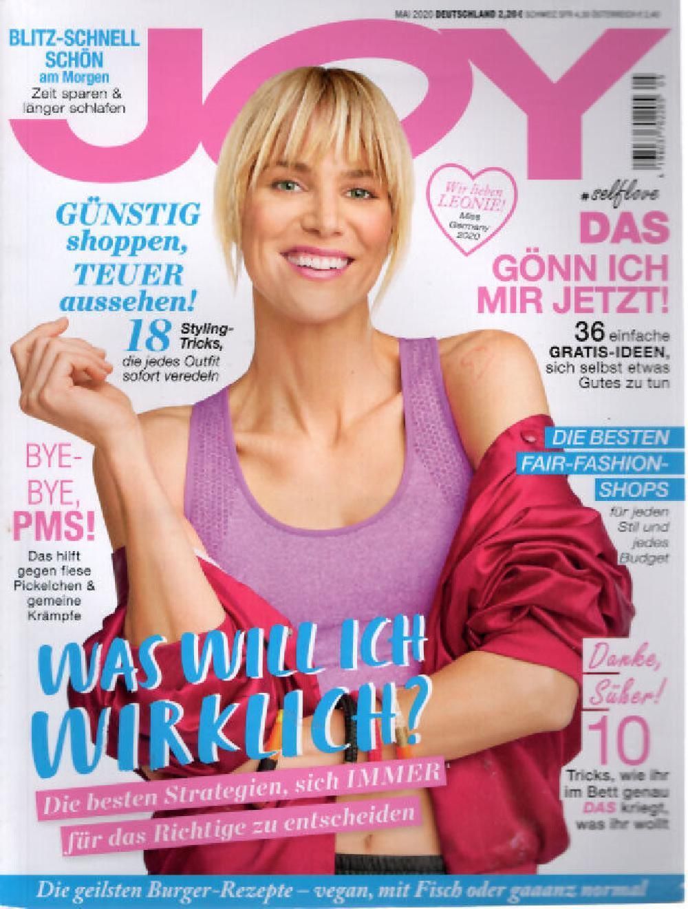 Joy Magazine Allemagne 2020-05 Leonie Von Hase Édition originale