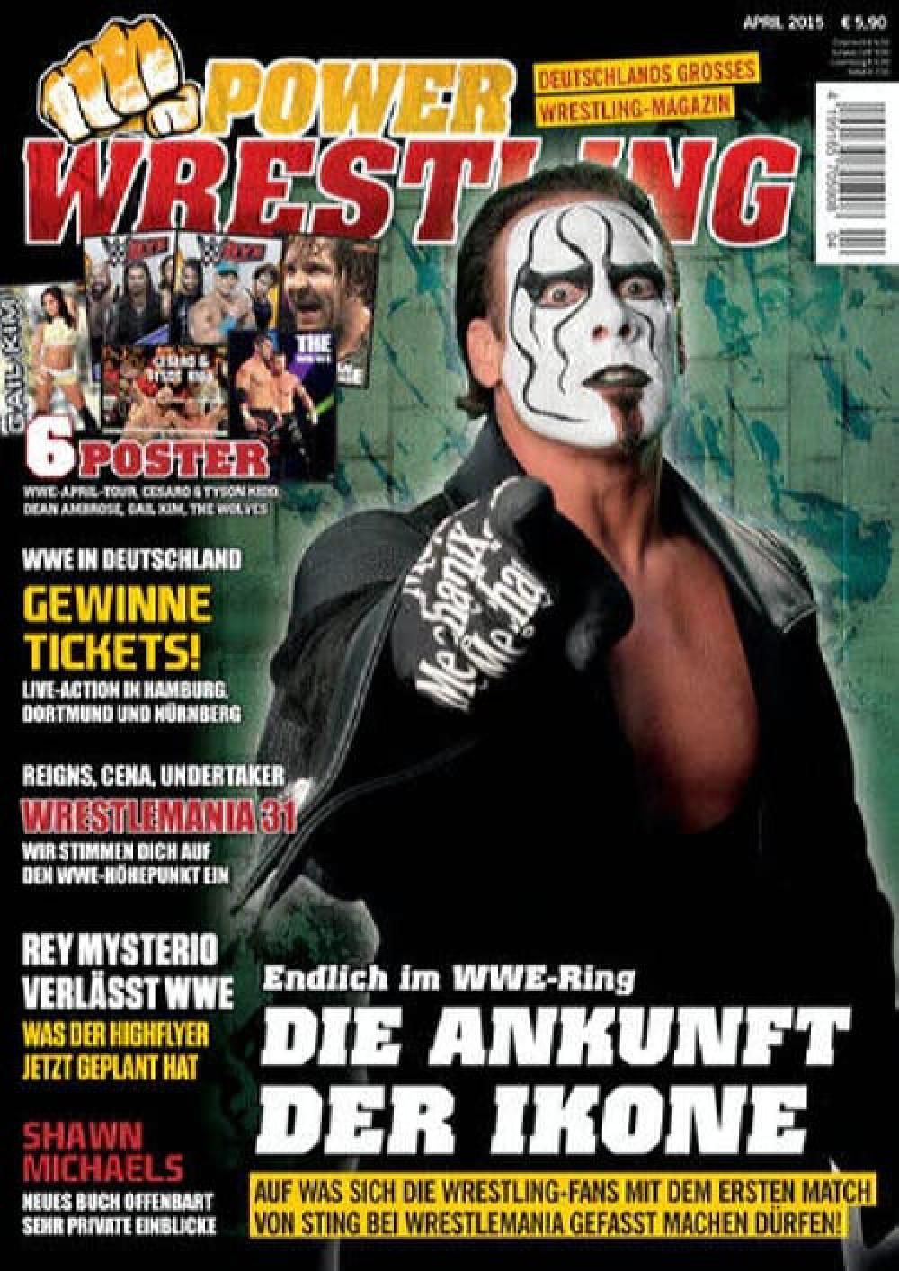 Power Wrestling Tijdschrift Duitsland 2015-04 Sting Reigns Cena Undertaker Originele uitgave