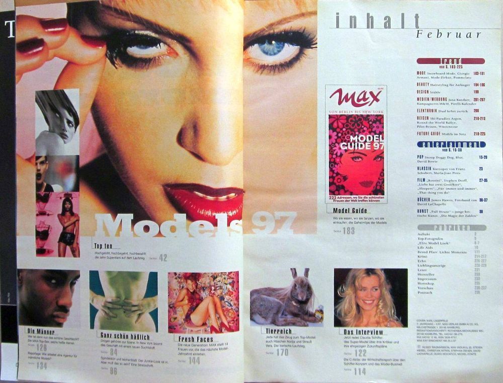 Max Magazin Deutschland 1997-02 Claudia Schiffer