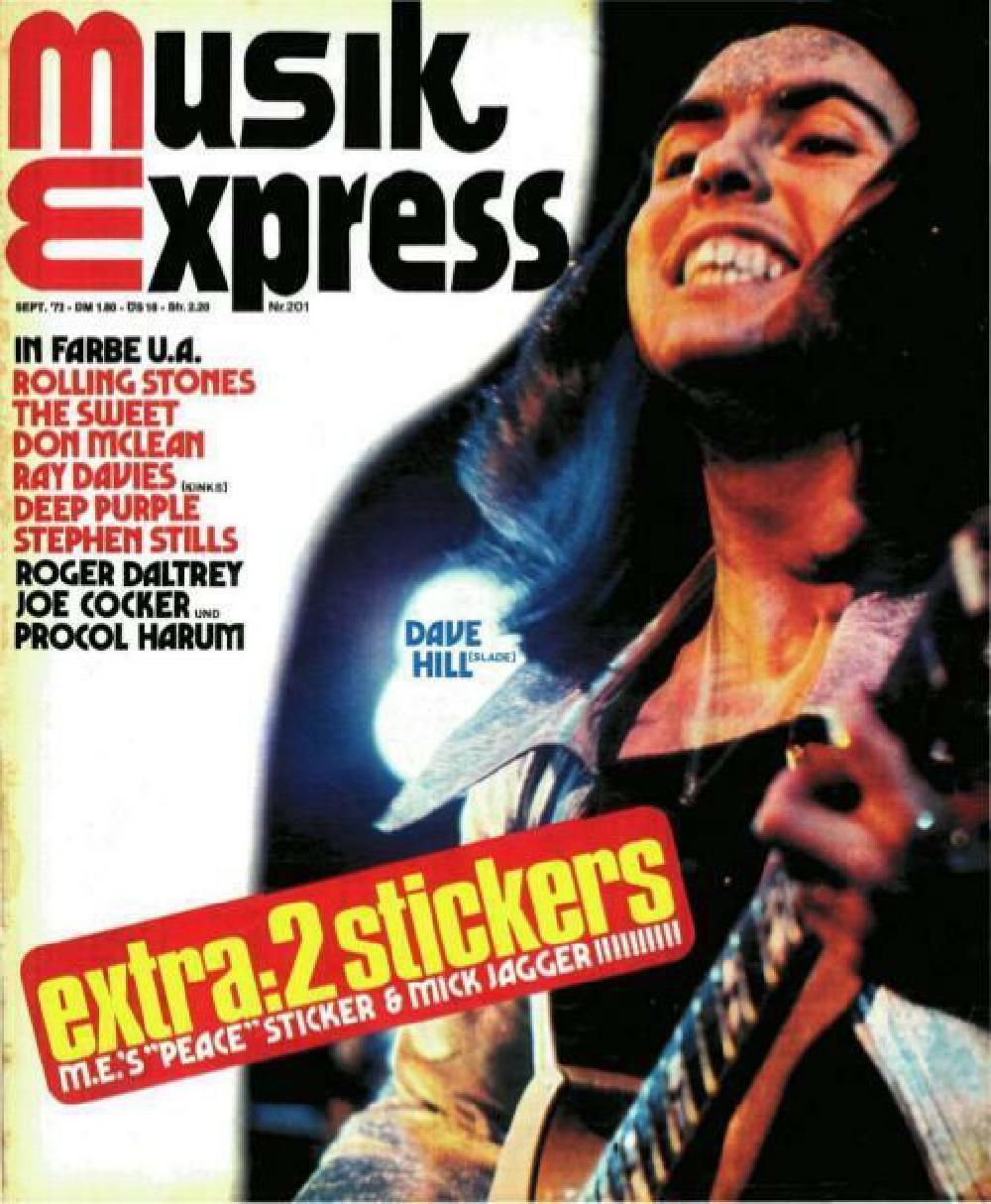 Musikexpress Magazine Allemagne 1972-09 – Dave Hill – Édition originale