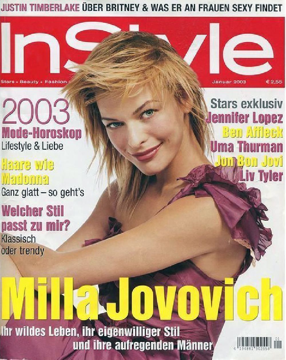 InStyle Magazine Germany 2003-01 Milla Jovovich Original Print Issue