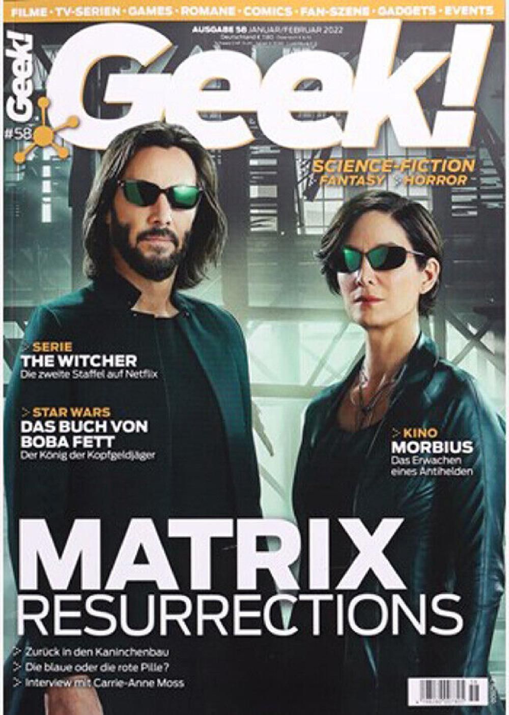 Geek Magazin Deutschland 2021 #58 Keanu Reeves Carrie-Anne Moss