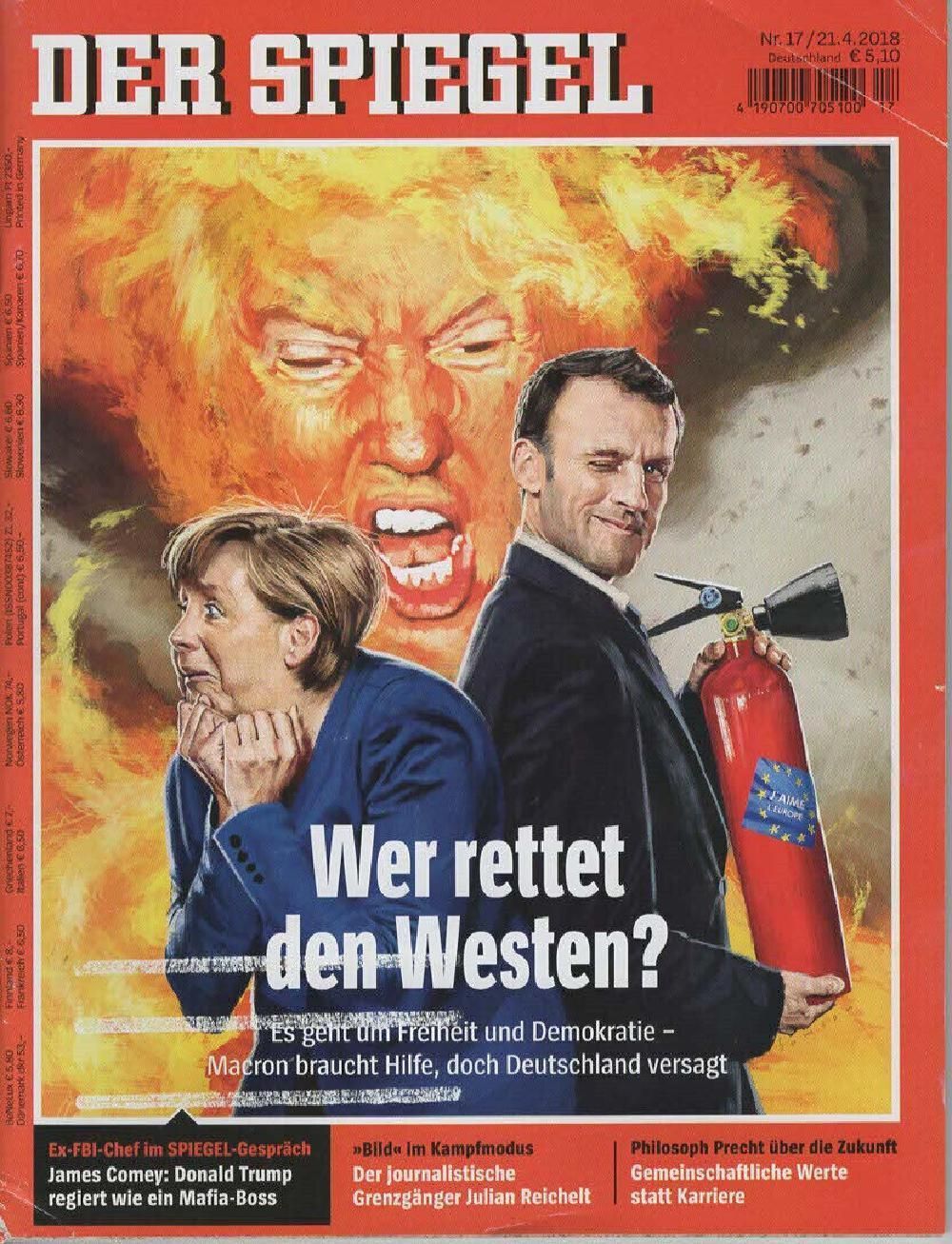 Der Spiegel Magazin Deutschland 2018-17 Donald Trump Macron Merkel