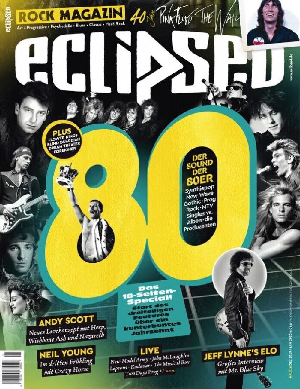 Eclipsed Magasin Tyskland 2019 #216 ELO Flower Kings Swans Neil Young Andy Scott Originaludgave