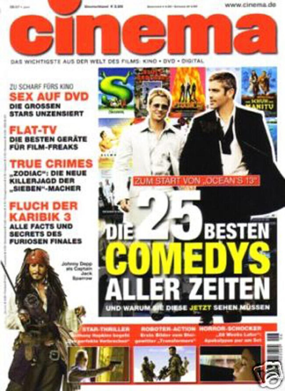 Cinema Magazin Deutschland 2007-06 Johnny Depp George Clooney Brad Pitt