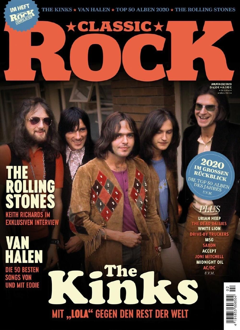 Classic Rock Magazin Deutschland 2021-01+02 The Kinks Van Halen Rolling Stone