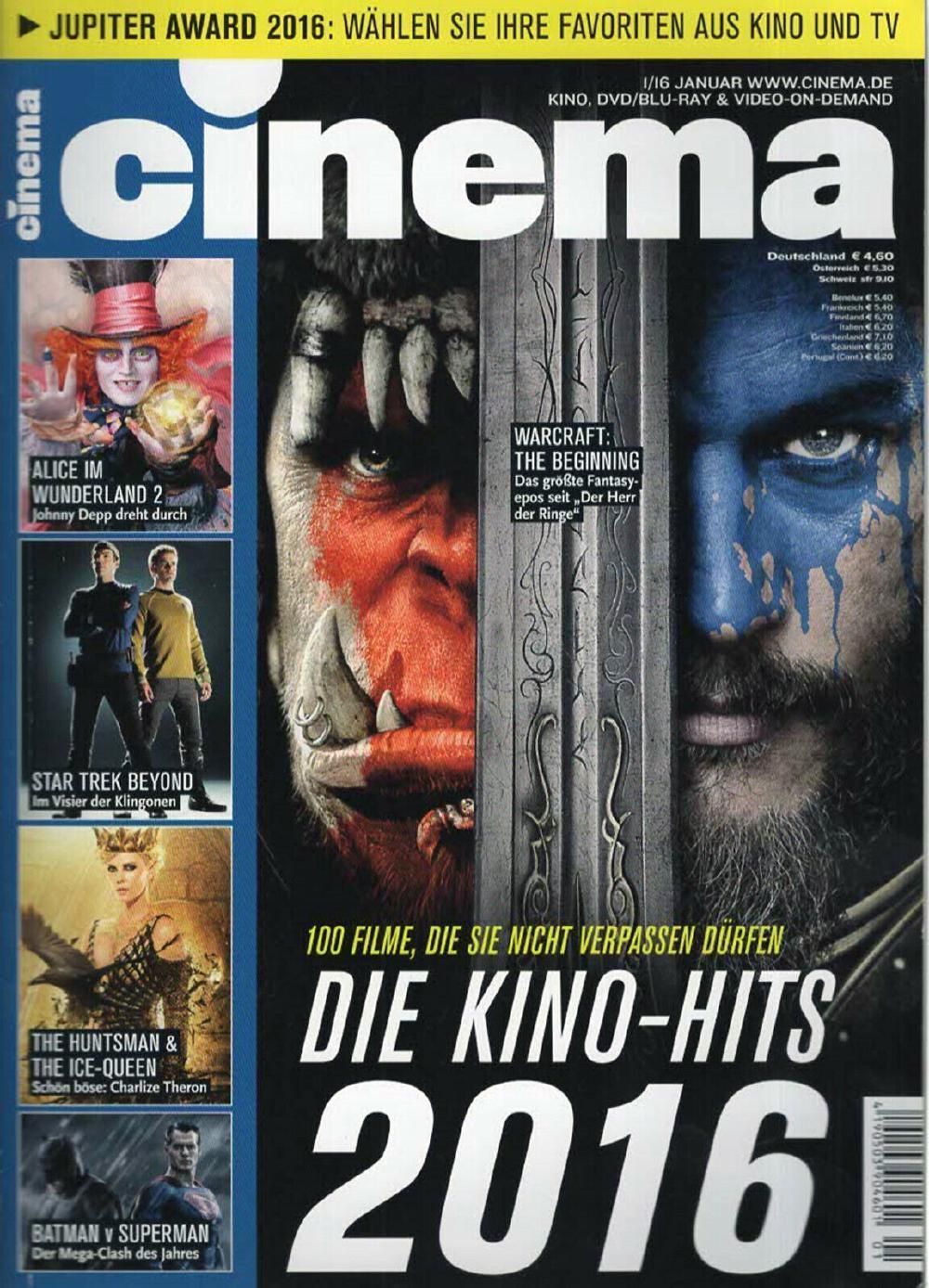 Cinema Magazin Deutschland 2016-01 Travis Fimmel Paula Patton Ben Foster
