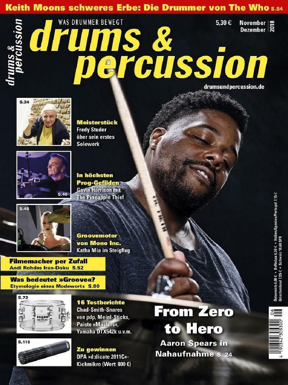 Drums & Percussions Rivista Germania 2018-11+12 Aaron Spears Edizione originale