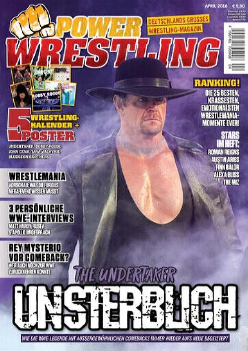 Power Wrestling Tijdschrift Duitsland 2018-04 The Undertaker Originele uitgave