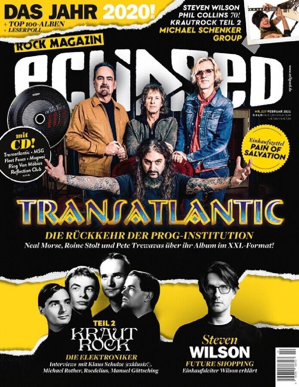 Eclipsed Magasin Tyskland 2021-02 – Transatlantic Kraftwerk Michael Schenker Phil Collins – Originaludgave