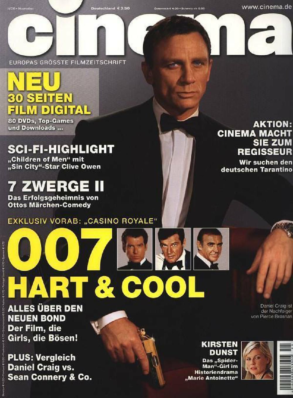 Cinema Magazin Deutschland 2006-11 Roger Moore Daniel Craig Sean Connery