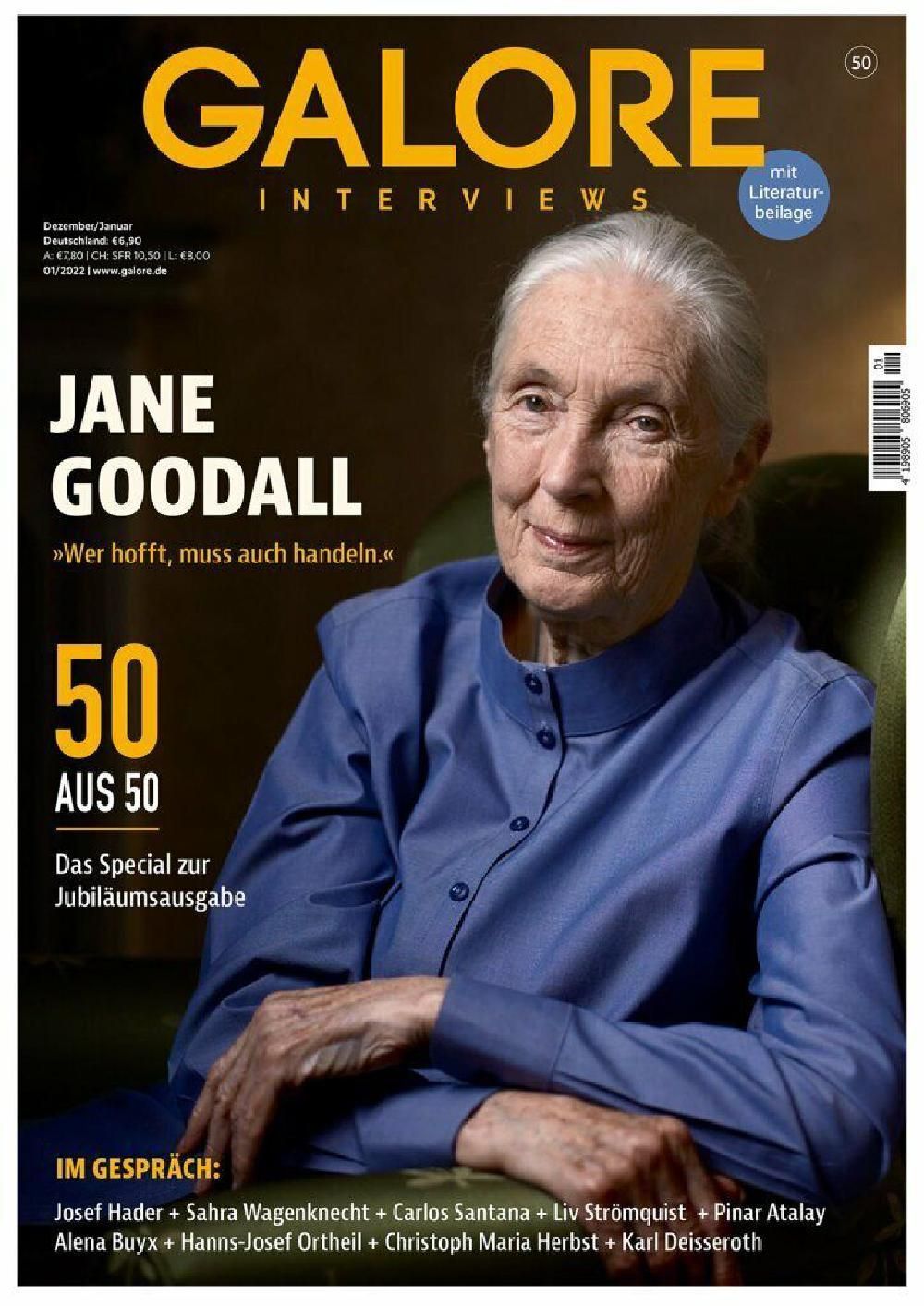 Galore Magazin Deutschland 2022-01 Jane Goodall Carlos Santana