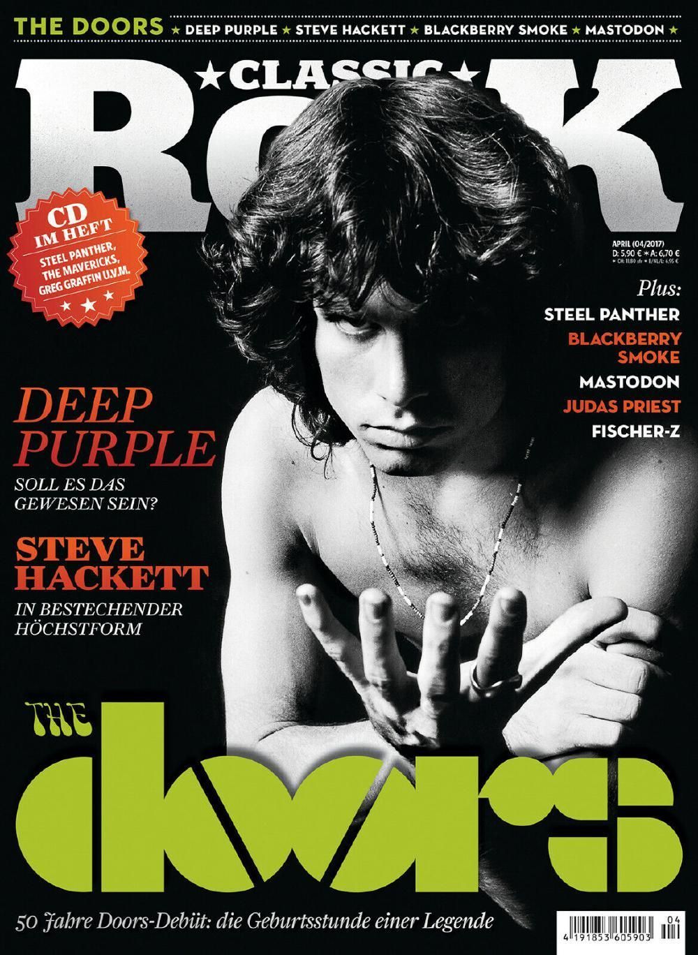 Classic Rock Magazin Deutschland 2017 #59 The Doors Deep Purple Steve Hackett Steel Panther