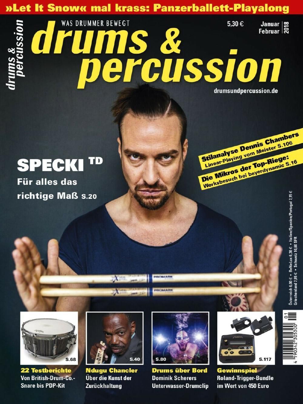 Drums & Percussions Magasin Tyskland 2018-01+02 Ndugu Chancler Christian Eigner Originaludgave