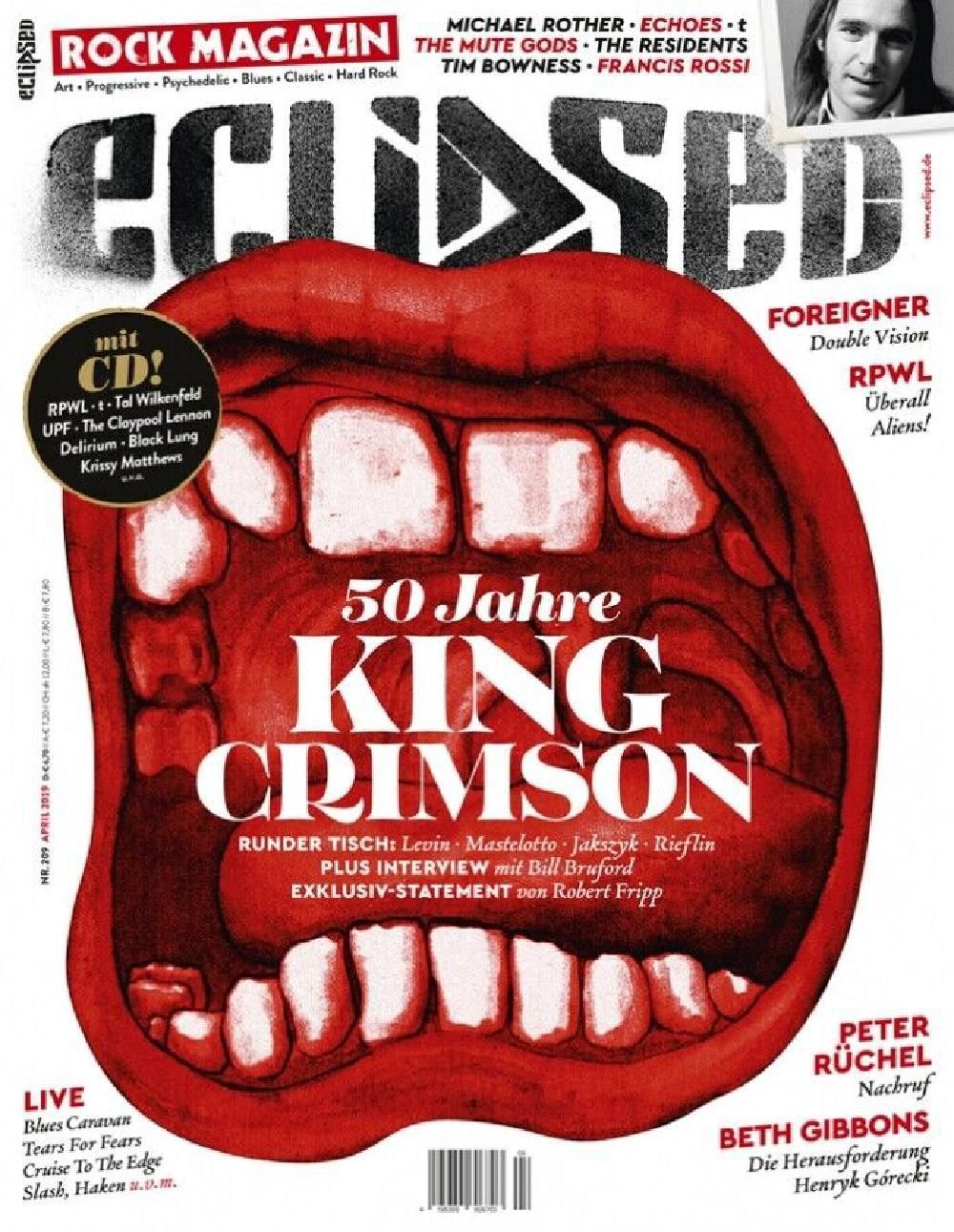 Eclipsed Revista Alemanha 2019 #209 King Crimson Beth Gibbons The Residents Francis Rossi Edição original