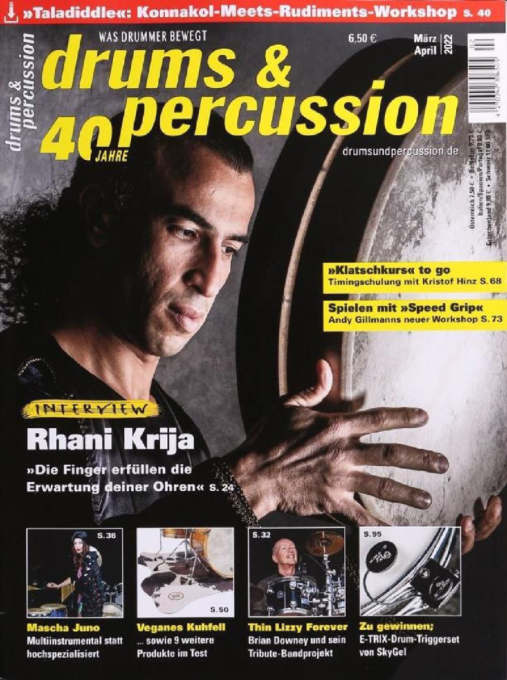 Drums & Percussions Tijdschrift Duitsland 2022-03+04 Rhani Krija Mascha Juno Originele uitgave
