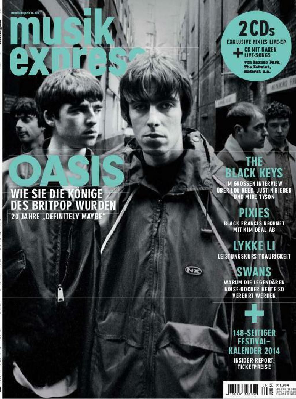 Musikexpress Magasin Tyskland 2014-06 Oasis The Black Keys Pixies Lykke Li Liam Gallagher Originaludgave