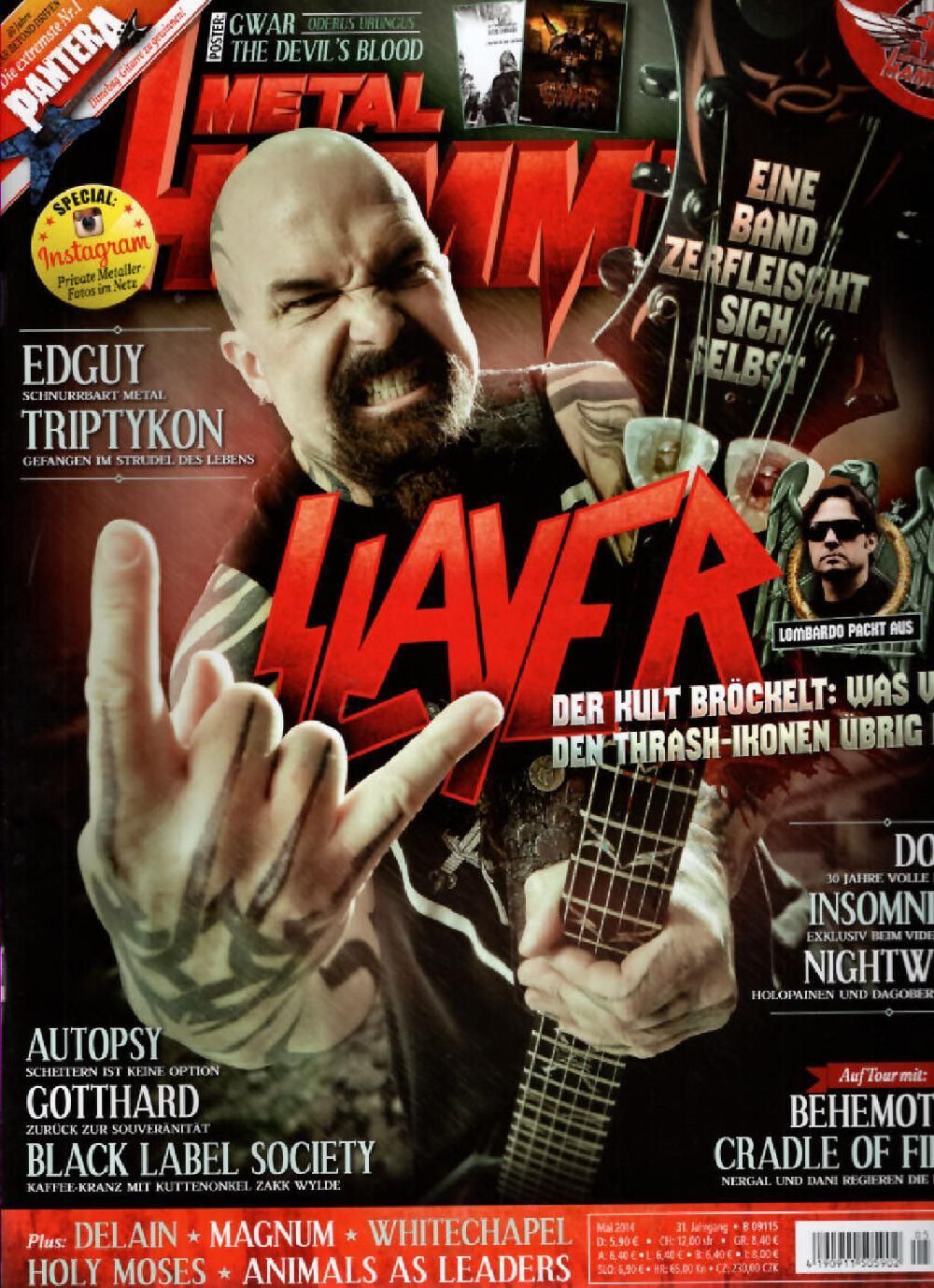 Metal Hammer Magazin Deutschland 2014-05 Slayer Lombardo Edguy Autopsy