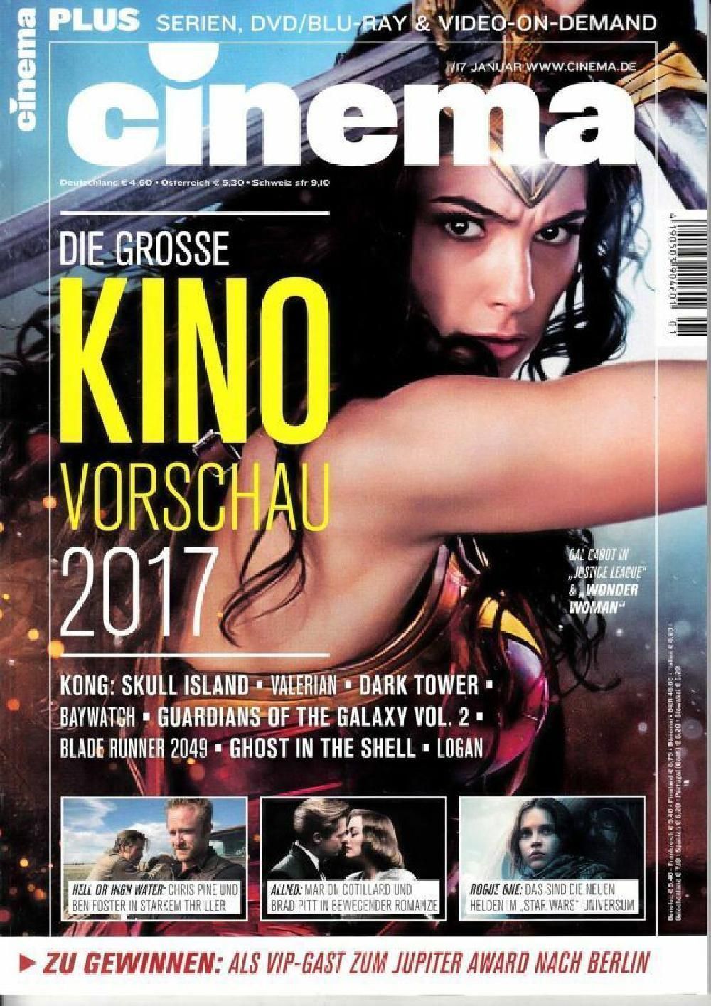 Cinema Magazin Deutschland 2017-01 Gal Gadot Marion Cotillard Brad Pitt