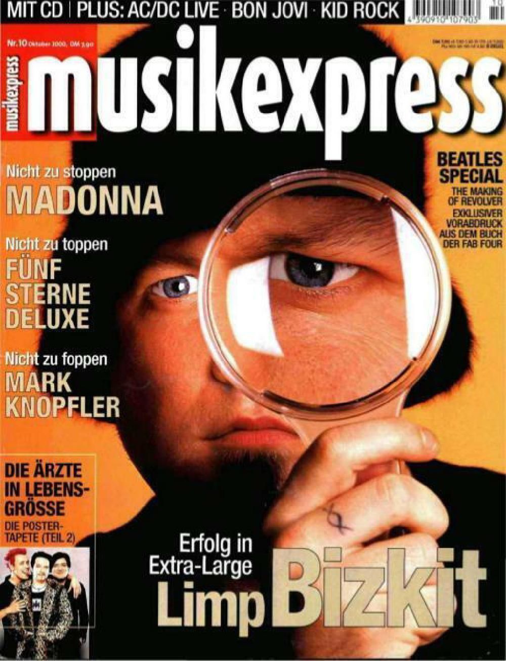 Musikexpress Tijdschrift Duitsland 2000-10 Limp Bizkit Madonna Mark Knopfler Originele uitgave