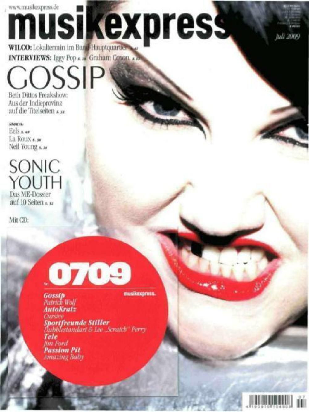Musikexpress Magazin Deutschland 2009-07 Gossip Beth Ditto Sonic Youth