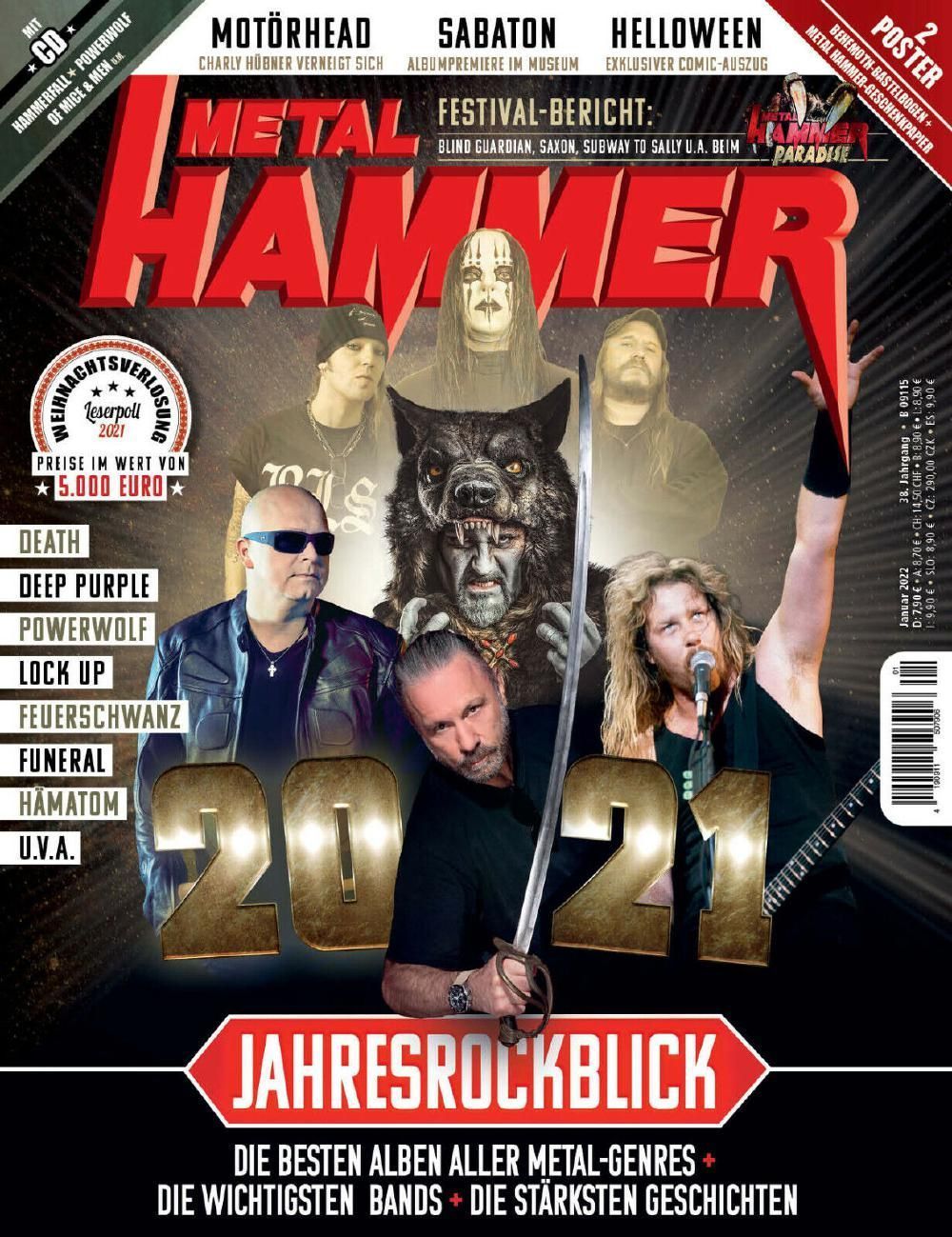 Metal Hammer Magazin Deutschland 2022-01 Sabaton Helloween Powerwolf Deep Purple