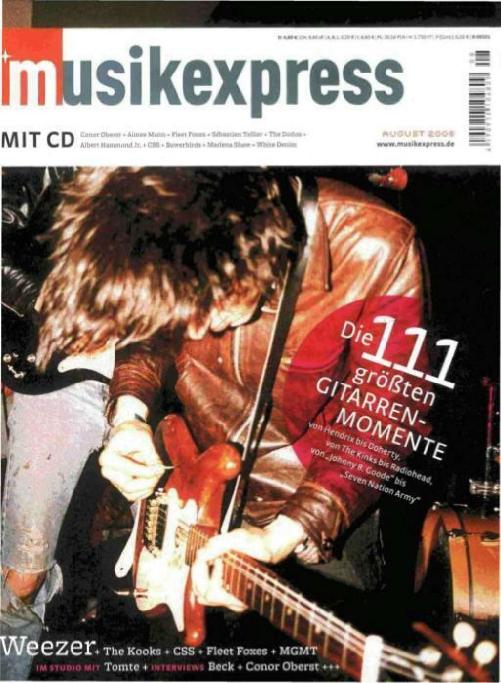 Musikexpress Revista Alemania 2008-08 – Hendrix Doherty The Kinks – Edición original