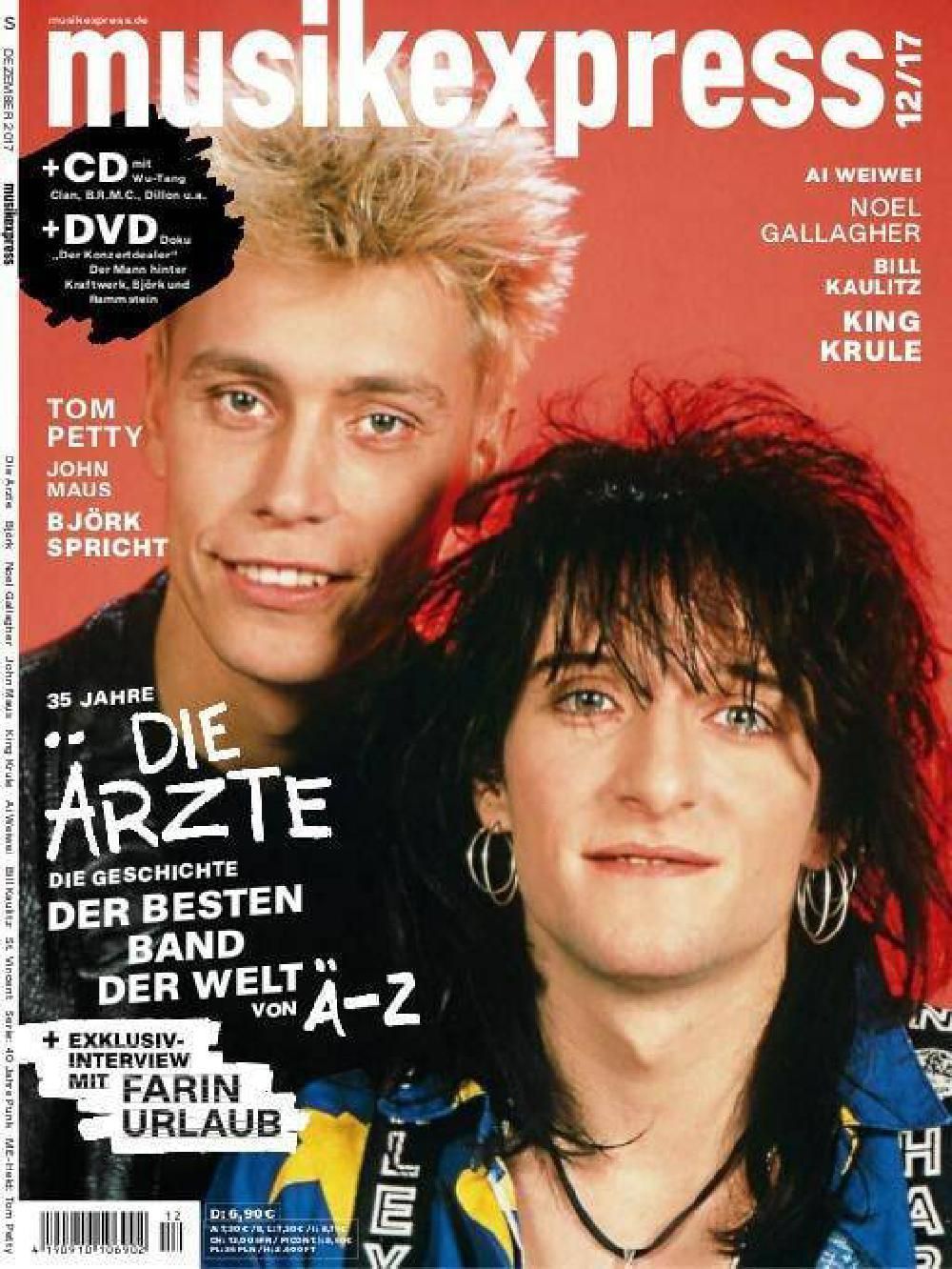 Musikexpress Magasin Tyskland 2017-12 – Die Ärzte Tom Petty Björk King Krule – Originalutgåva