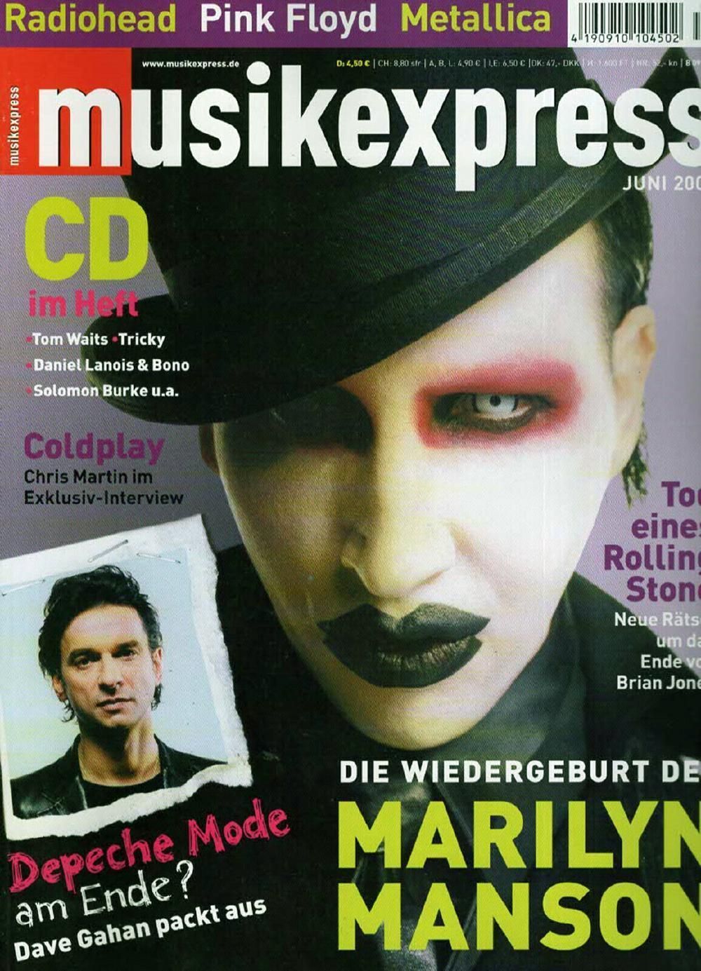 Musikexpress Magazin Deutschland 2003-06 Marilyn Manson Depeche Mode Gahan